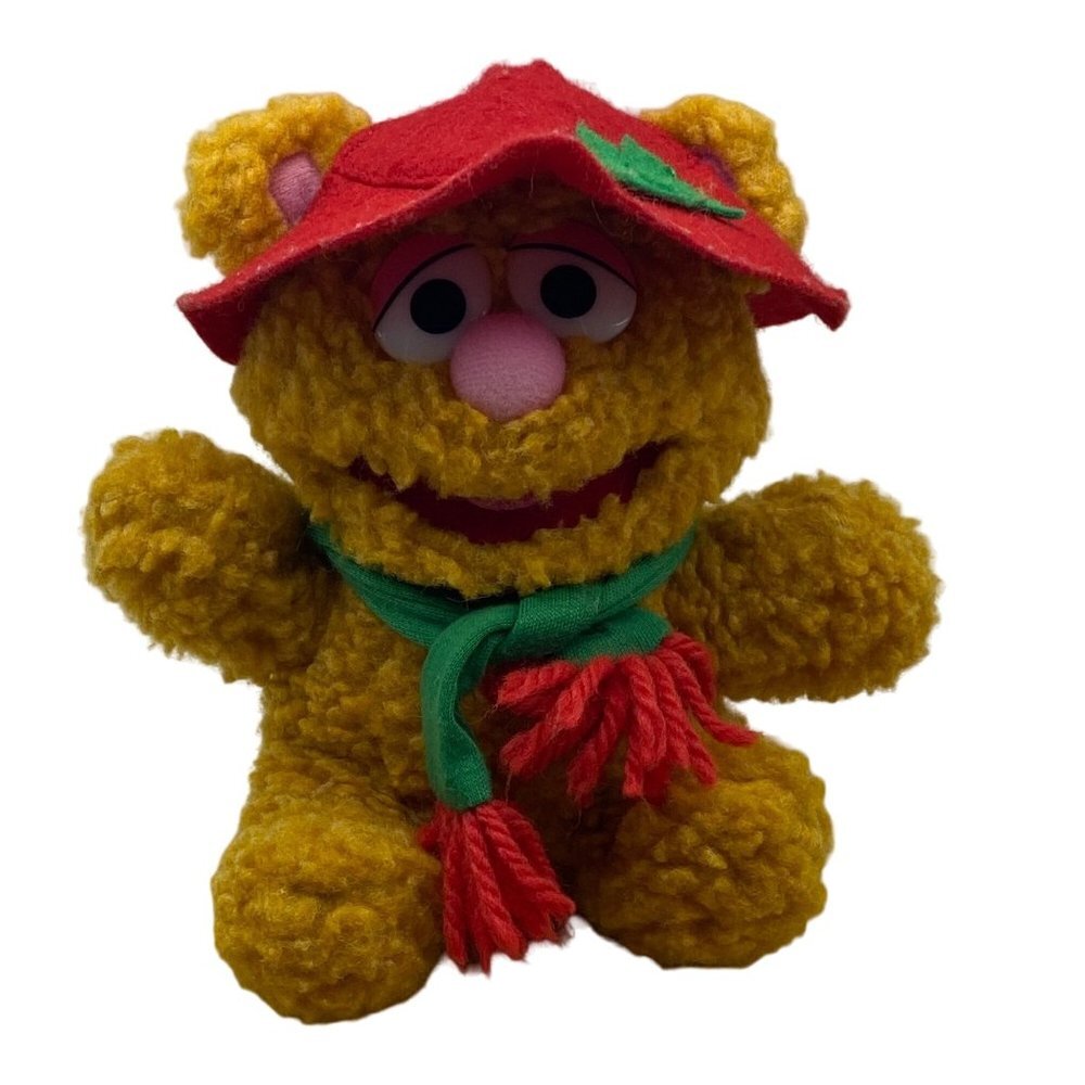 Baby Fozzie Bear Plush Muppets Stuffed‎ Toy Jim Henson Vintage 1987 7" Tall